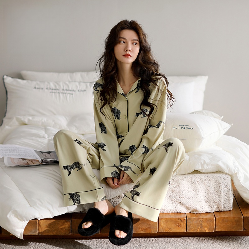 tbh野兽派睡衣女款春秋季秋款秋天纯棉长袖家居服高级感可出门外