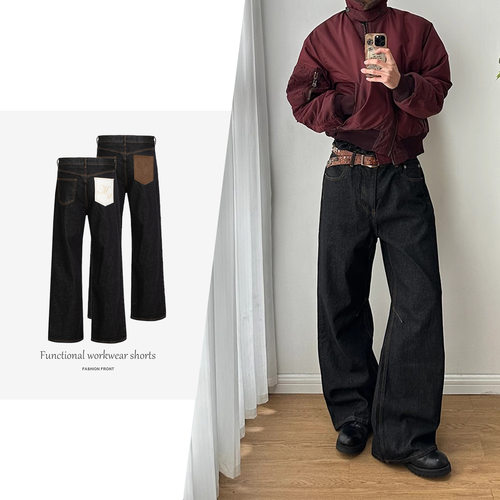 马毛冈山原牛14.5盎司弯刀牛仔裤