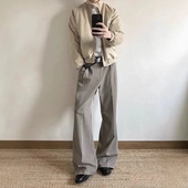 春夏通勤垂感显瘦休闲裤 直筒微喇西裤 TR混纺立褶中线美式 UniForm