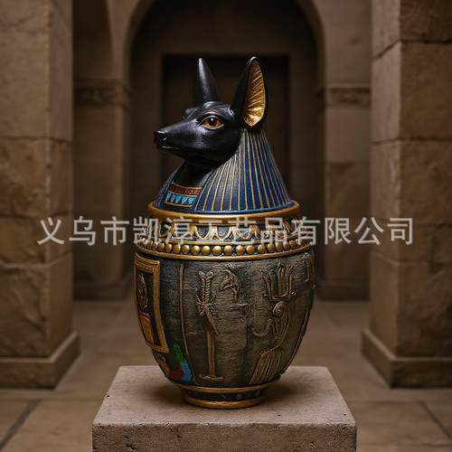 埃及法老宠物骨灰罐老众神守佑阿努比斯神狗狗去世骨灰罐猫罐摆件