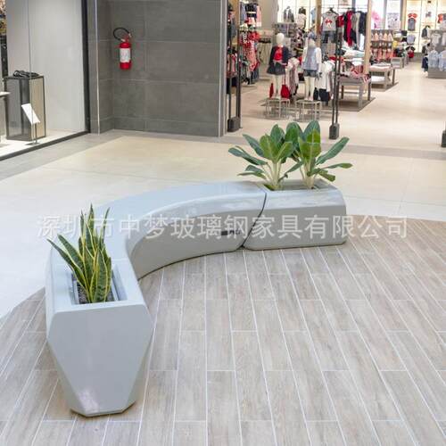玻璃钢场座椅商户外景观坐机场售楼部小公FDX共休闲凳椅大型树池