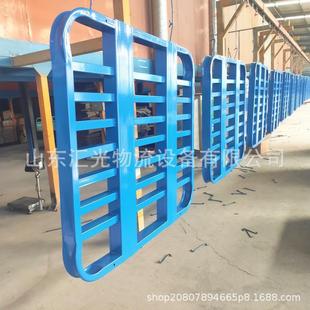 金属LBE双面饲料厂面盘粉化肥专周用钢制托6吨堆垛圆转角铁托盘码