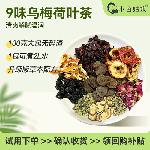 小茵姑娘乌梅荷叶茶100g独立包装