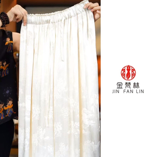 【湖心亭】宽版重磅花萝提花新中式中国风复古中年装休闲阔腿裤