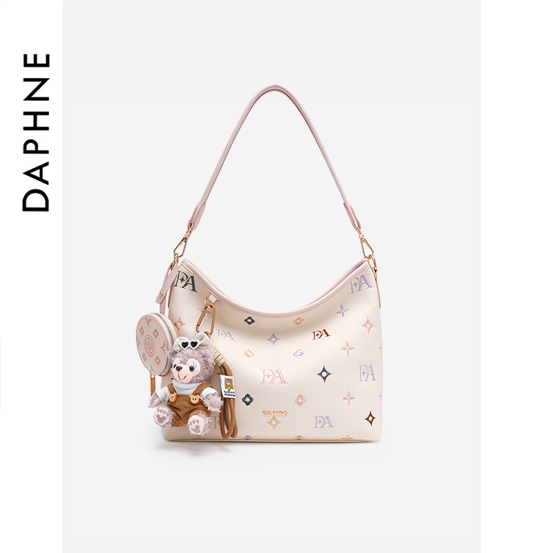 Daphne/达芙妮中号可爱单肩包甜美风斜挎包女士通勤托特包包25008