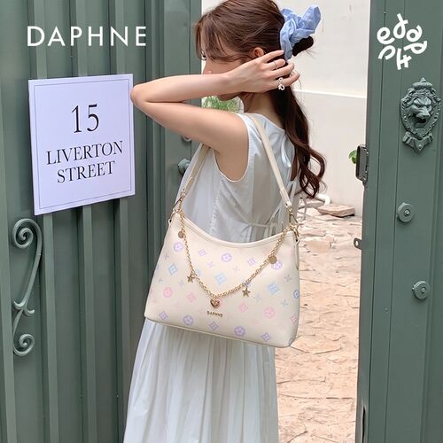 Daphne/达芙妮新款刺绣温柔通勤单肩斜挎手提女包百搭款DA26072