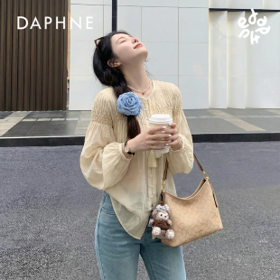 时尚 印花单肩包新款 腋下包通勤百搭女士流浪包 达芙妮经典 Daphne