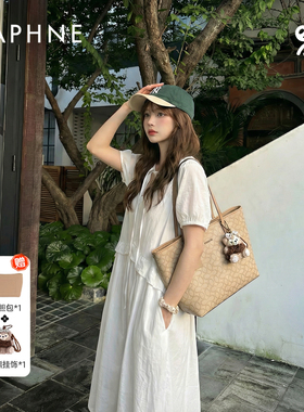 Daphne/达芙妮休闲时尚简约印花时尚潮流托特包2026新款日常出门