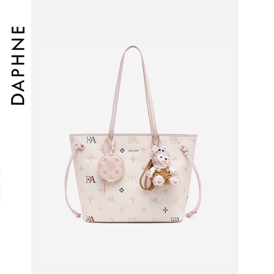 Daphne/达芙妮大号可爱单肩包甜美风斜挎包女士通勤托特包包25010