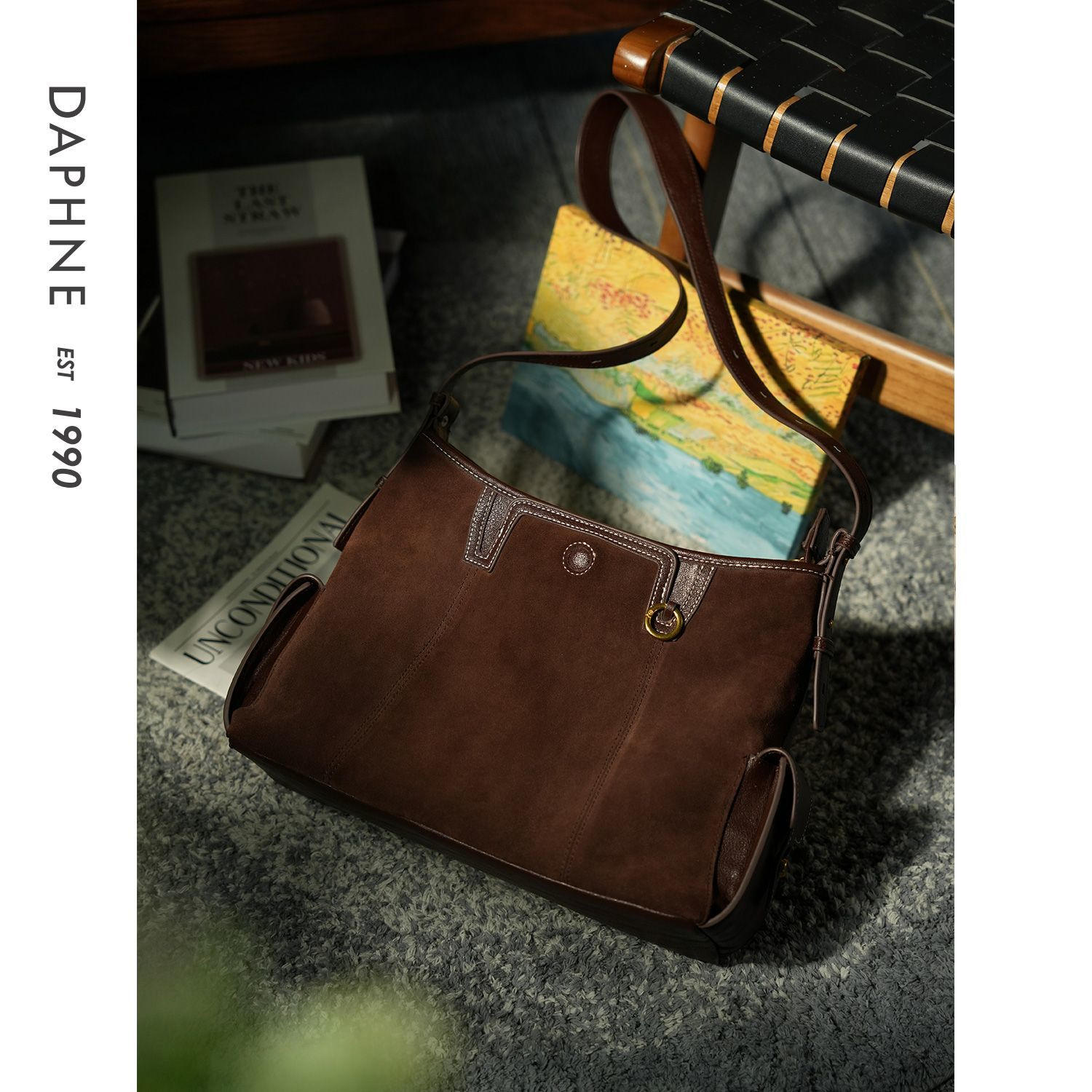 Daphne/达芙妮2025单肩托特包朋克风时尚休闲简约斜挎包包10512