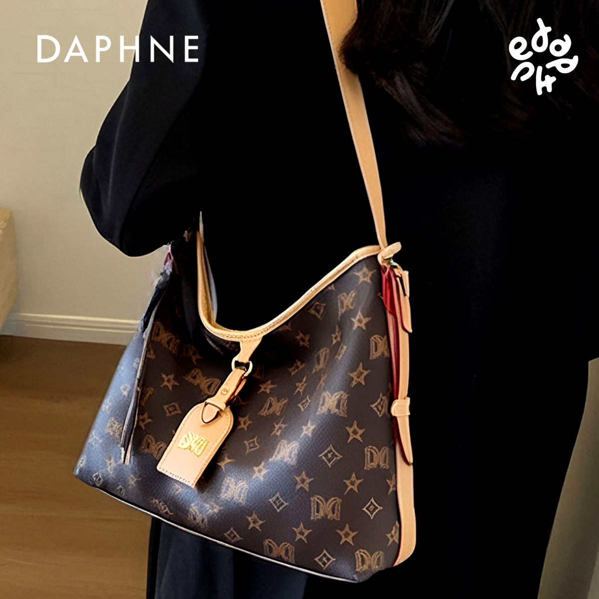 达芙妮Daphne印花经典轻奢女单肩斜挎包复古10308
