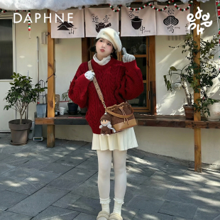 Daphne 达芙妮秋冬氛围感水桶包实用百搭单肩包斜挎包女DA25070