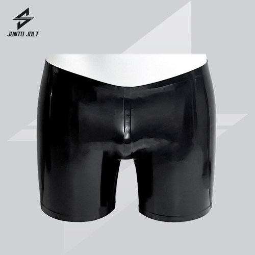 JUNTO JOLT男士乳胶露臀平角内裤 latex英国4D RR胶片 JJ胶cos服