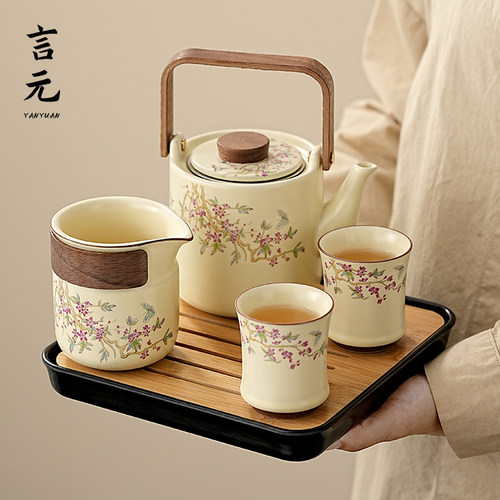 2025新款汝窑茶具套组家用轻奢高档个人专用年轻人功夫泡茶壶茶杯