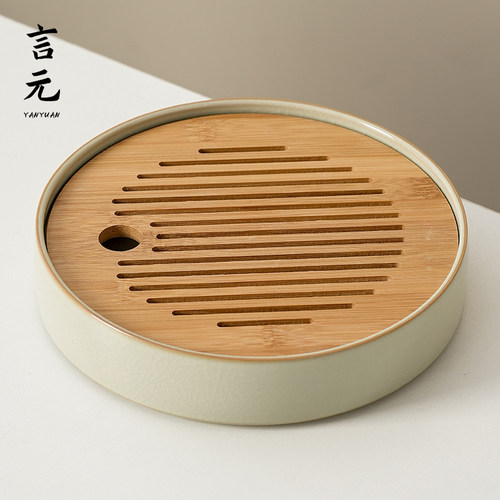2026新款圆形陶瓷茶盘家用托盘