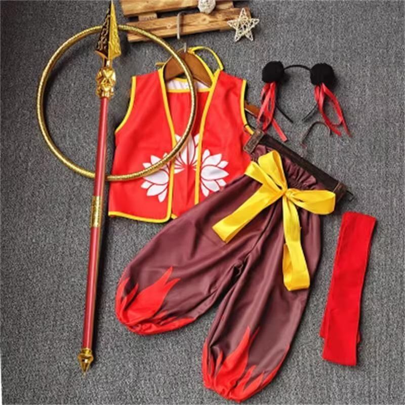 nezha哪咤之魔童闹海哪咤同款儿童套装哪吒cos服装衣服火尖枪降世