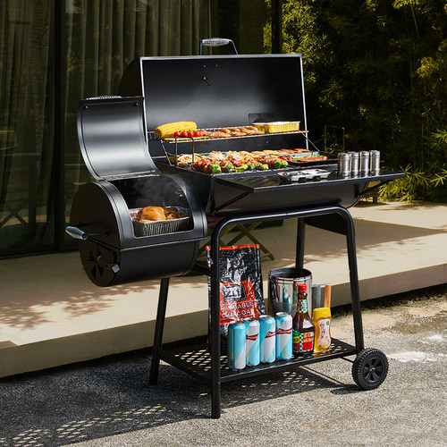 诺歌花园双骑士家用烧烤炉庭院别墅烧烤架美式炭烤炉BBQ户外烤肉