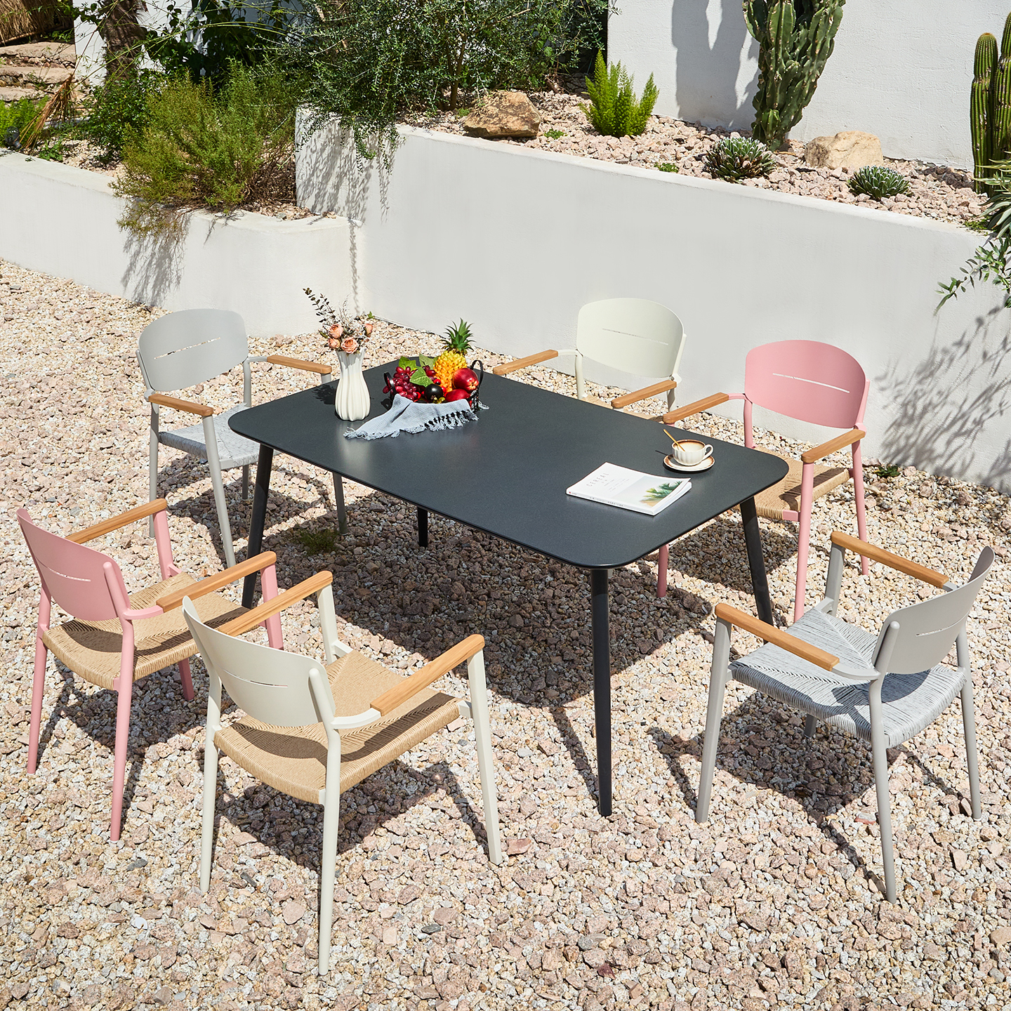 诺歌花园户外庭院休闲桌椅露天室外阳台花园藤编防水防晒椅子组合