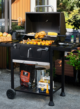 诺歌花园炎骑士庭院烧烤炉美式BBQ家用烤肉烧烤架户外别墅碳烤炉