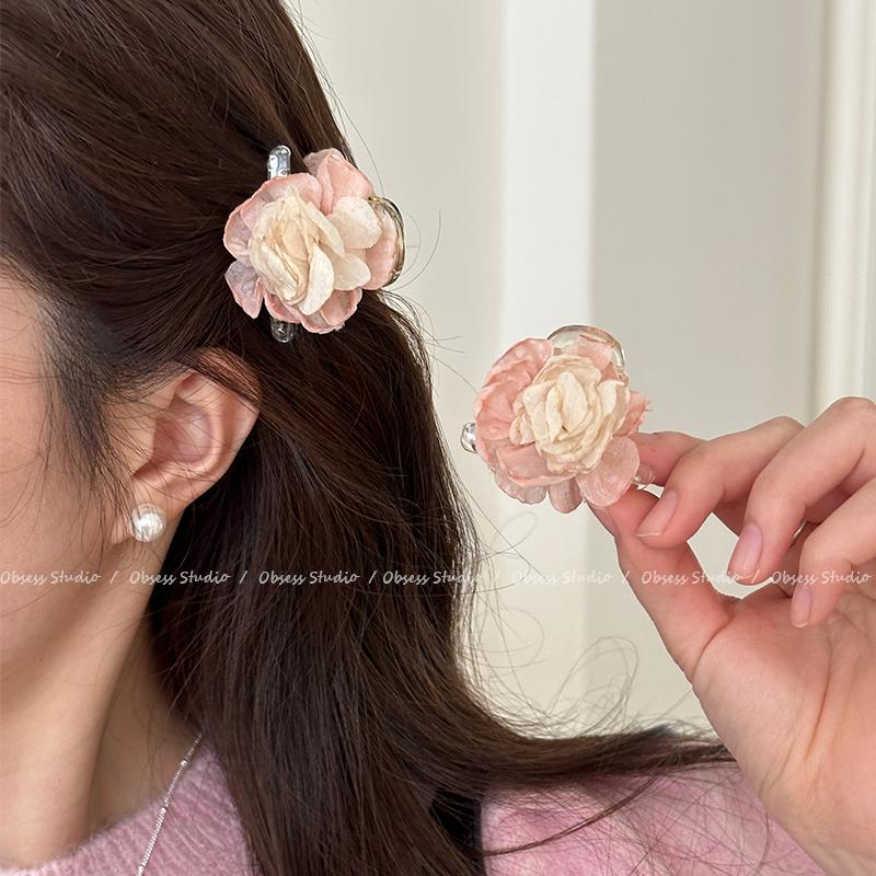 白桃奶芙~2个花朵小抓夹女刘海夹