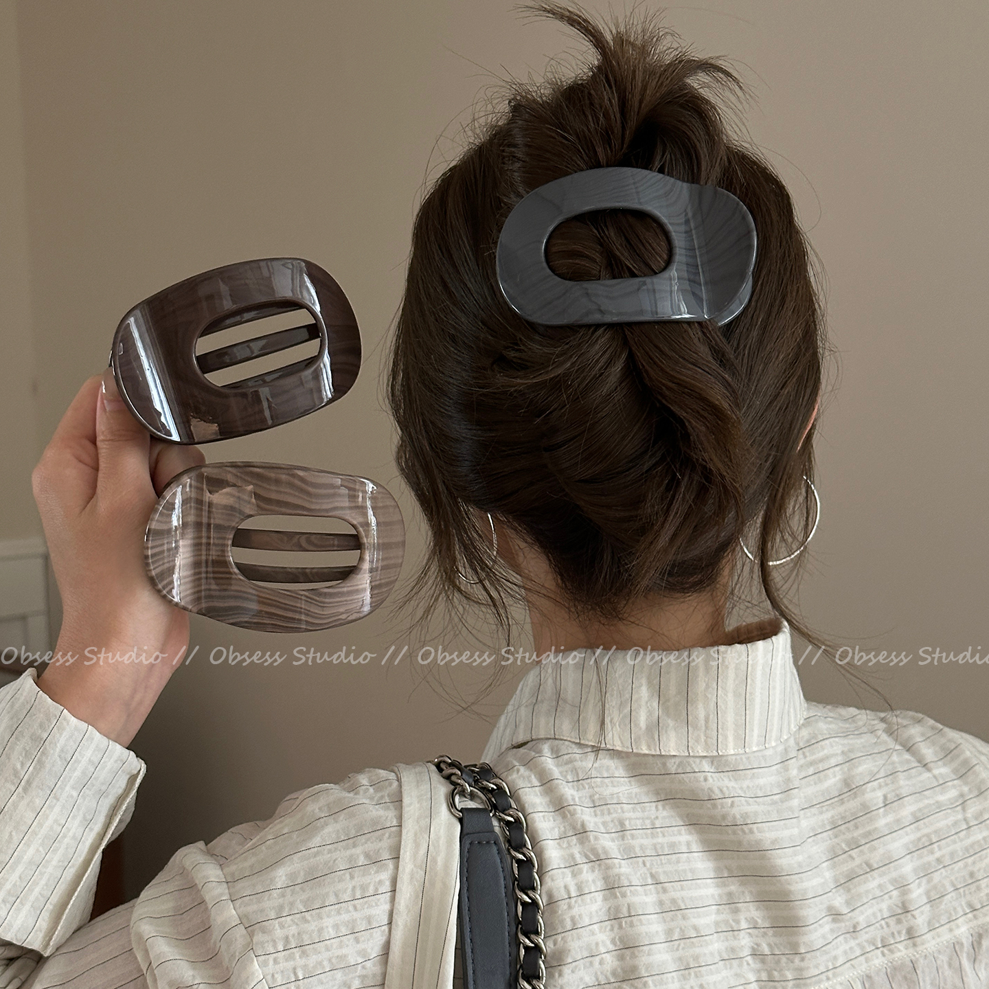 气质简约不硌头鸭嘴夹盘发一字夹