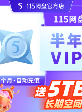 115网盘 半年VIP6个月含5TB空间【订单备注填写纯数字充值账号】