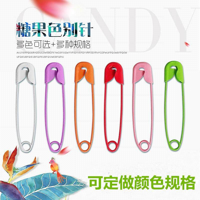 现货红色白色彩色金属别针烤漆铁别针吊牌别针金属小扣针胸针