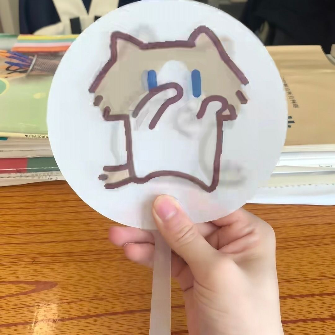 会跳舞月薪猫光栅扇子搞怪哈基米随身小扇子夏季卡通手持圆扇