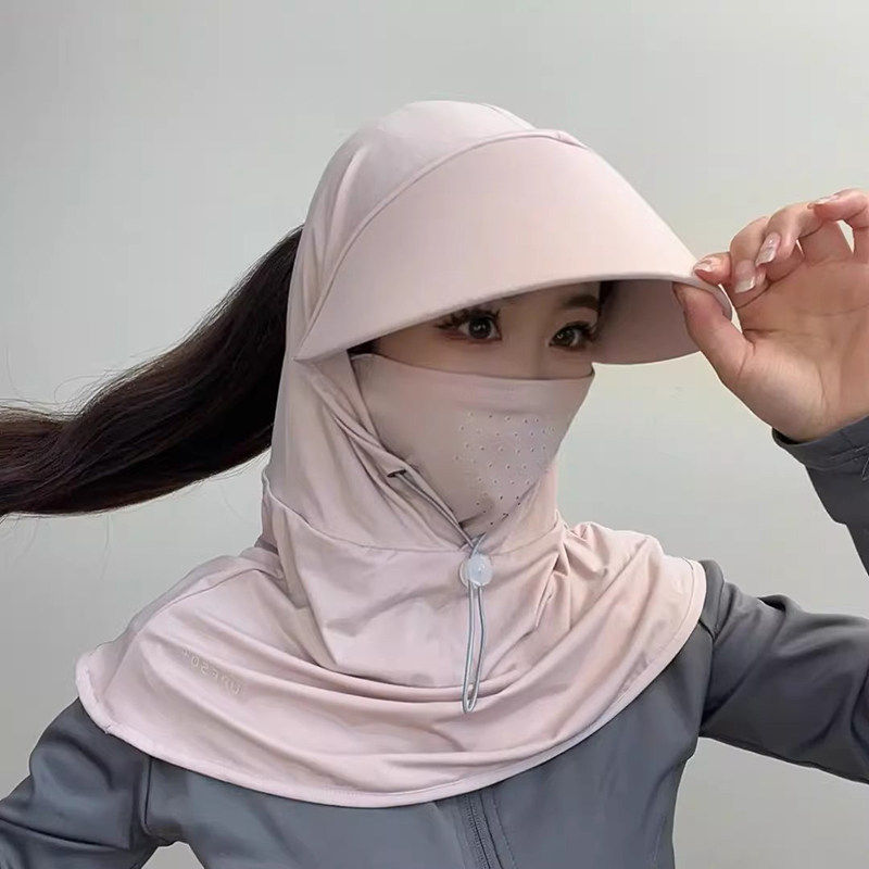 2026款冰丝防晒面罩口罩女骑行护全脸防紫外线遮脖子遮阳面纱户外