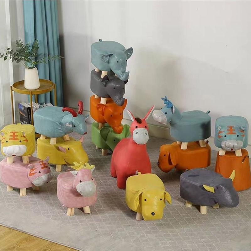 儿童动物凳实木换鞋凳创意动物大象卡通家用网红客厅门口可爱小凳