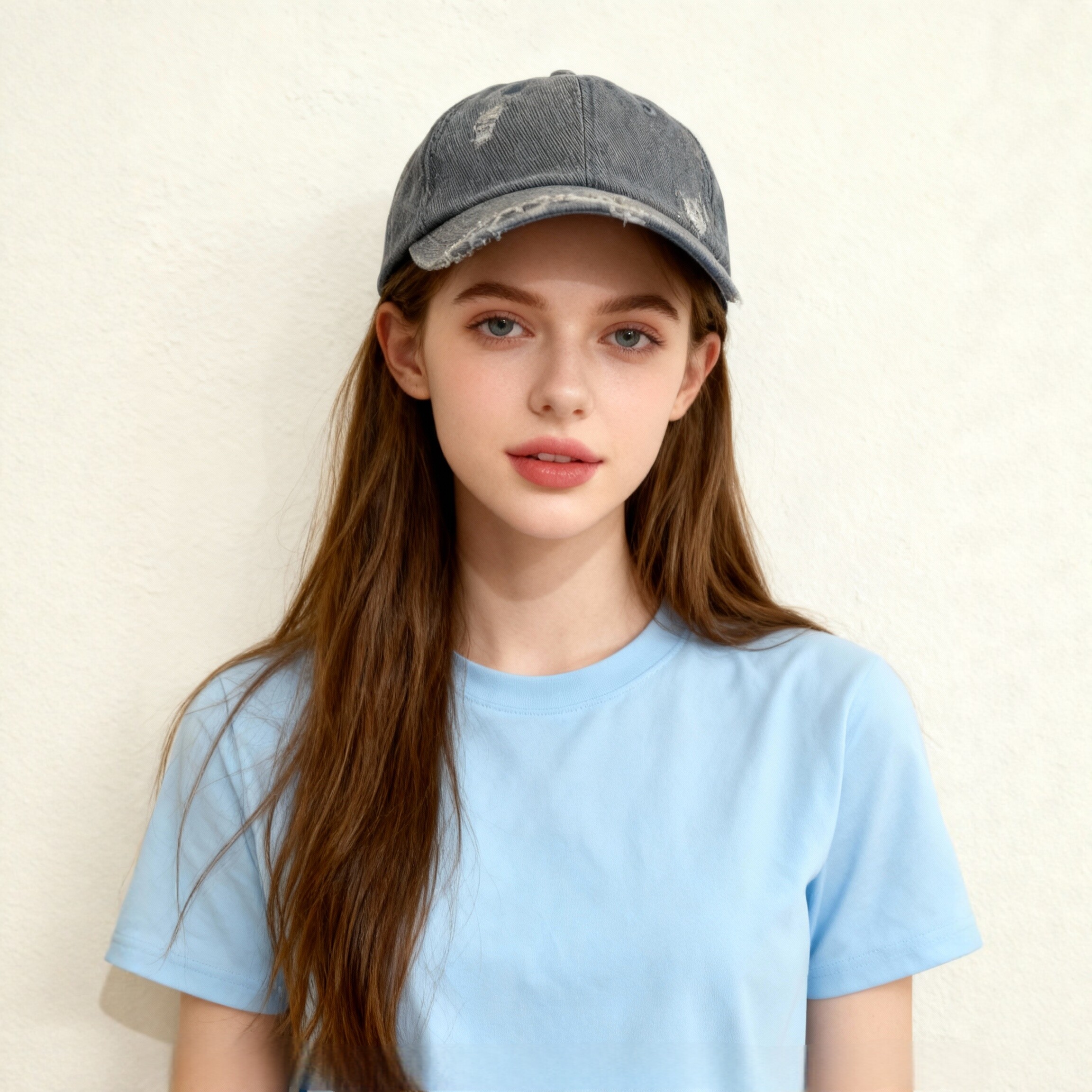 帽子大头围牛仔做旧棒球帽男款2025新款大脸显脸小宽帽檐鸭舌帽女