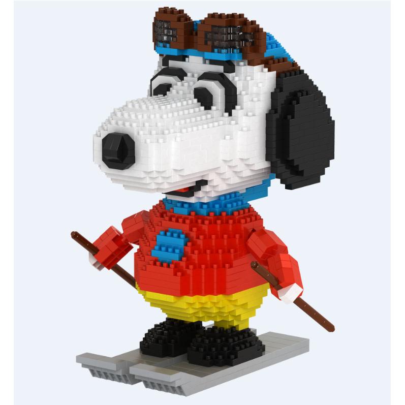 新款babu钻石小颗粒积木 网红史努比 滑雪雪橇系列 成人减压 8826