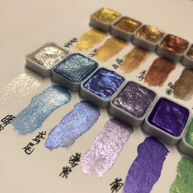 【矿物珠光颜料】水彩国画工笔书法缠花美甲固体金粉敦煌大地色