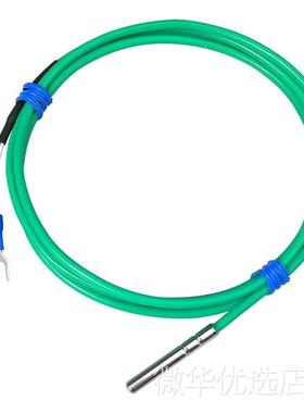 K型绿色硅胶线热电偶滚压封装防水温度传感器探头柔性线缆电热偶