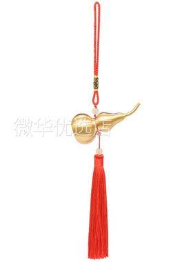 铜葫芦挂件五帝钱开口空心纯黄铜摆件装饰品工艺品办公室吉祥挂饰