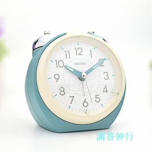 seiko儿童扫秒静音卧室床头夜光贪睡渐强音学生闹钟QHK054R