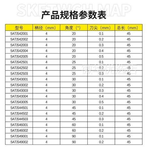 威特金属雕刻刀4mm七彩涂层金属平底尖刀铁铜铝刻字刀雕刻机刀头