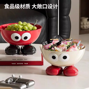 可爱卡通高脚水果盆高颜值过年大容量新年客厅氛围桌面零食摆放盘