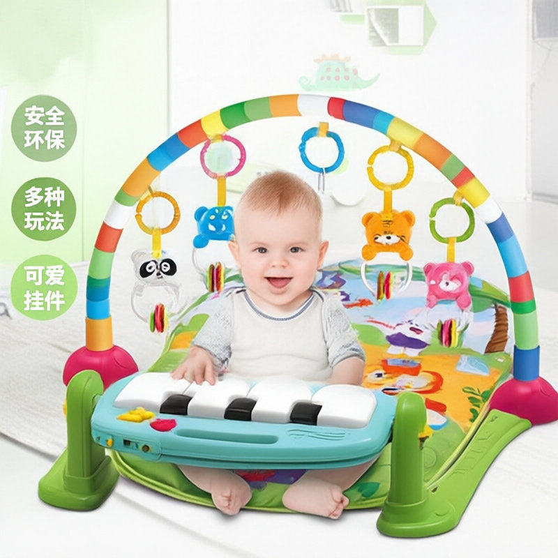 婴儿健身架脚踏琴宝宝脚踏钢琴健身音乐垫婴幼儿童四合一玩具礼品