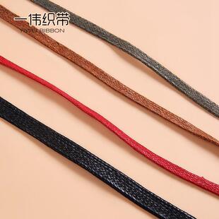 规格齐全4.5 7.5mm黑扁棉蜡绳吊牌绳打蜡棉绳