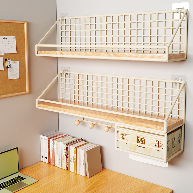 墙上置物架床头宿舍神器挂篮卧室好物墙面隔板免打孔墙面收纳架子