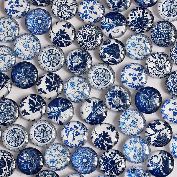 现货8 10 12 14 16 18 20 25 0mm Radom Mied Style Blue ad whit