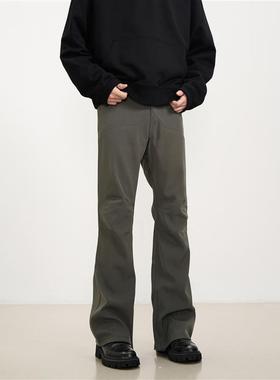 KISKO高级感马吉拉西裤小众拖地微喇叭休闲裤侧边拉链高街裤子男