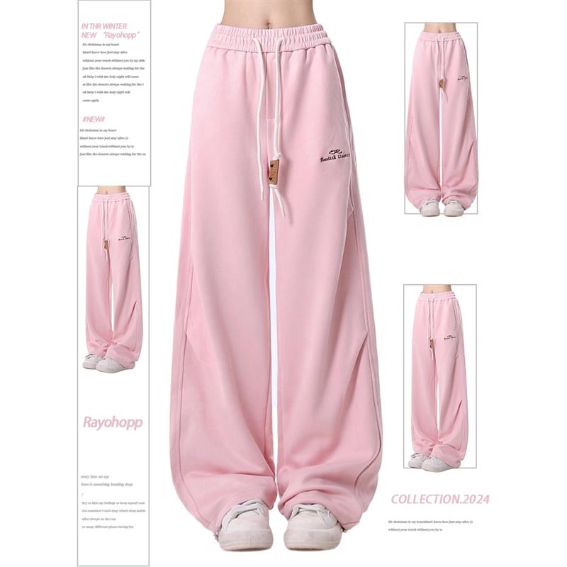 Rayohopp卫裤女春季抽绳设计多巴胺穿搭潮牌宽松爵士舞休闲裤ins