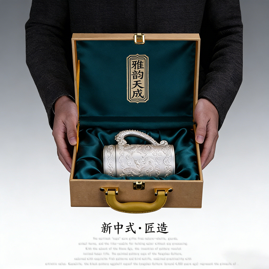 新中式高端纯银保温杯男999银内胆泡茶杯大容量办公室水杯送礼,节庆用品/礼品,春节礼盒,淘宝优惠券,粉丝福利购,淘宝优惠卷