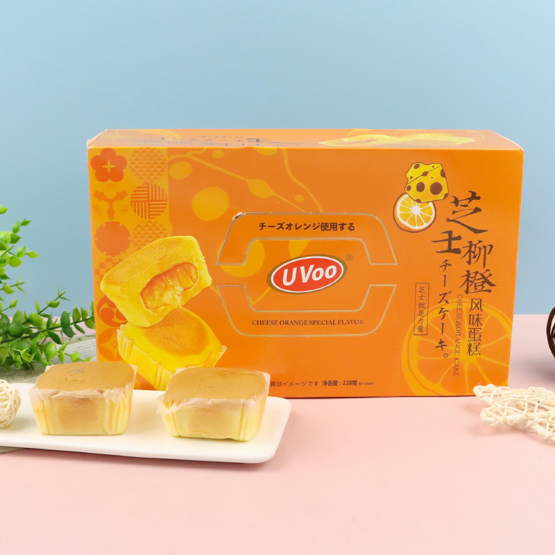 UVOO228G芝士柳橙味蛋糕办公室下午茶点心充饥解馋学生早餐软面包