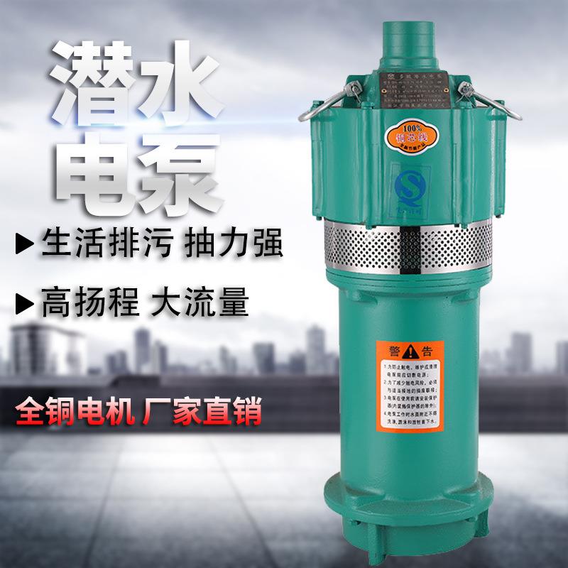QD多级潜水泵家用220V小水泵厂家高扬程单相抽水机农用灌溉清水泵
