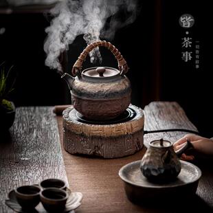 中式 复古电陶炉煮茶壶套装 功夫茶具家用大容量提梁壶煮茶器泡茶器