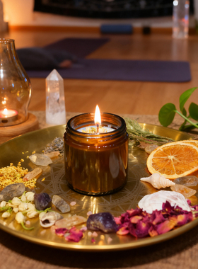 愈见猫提神安眠90克疗愈蜡烛DIY手工草本植物香薰蜡烛月光石蜡烛