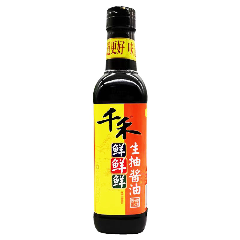 千禾鲜鲜鲜生抽酱油500ml酿造酱油凉拌炒菜家用调味料